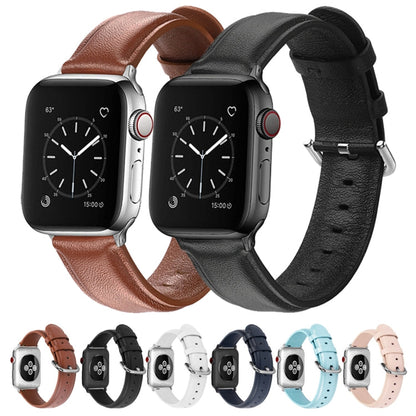 Rynx | For Apple Watch Series 5 & 4 44mm 3 & 2 & 1 42mm Round Hole Leather Strap (Sky Blue)