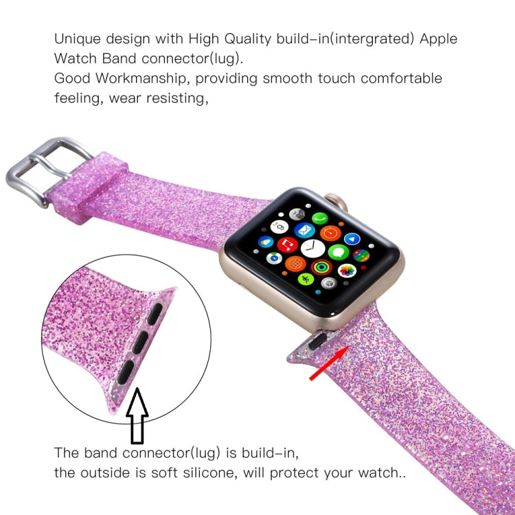 Rynx | For Apple Watch Series 7 45mm / 6 & SE & 5 & 4 44mm / 3 & 2 & 1 42mm Glitter Silicone Band (Pink)
