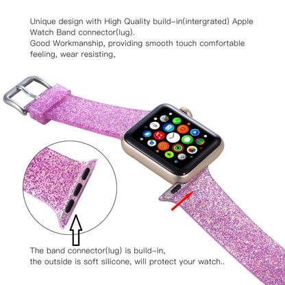 Rynx | For Apple Watch Series 7 45mm / 6 & SE & 5 & 4 44mm / 3 & 2 & 1 42mm Glitter Silicone Band (Pink)