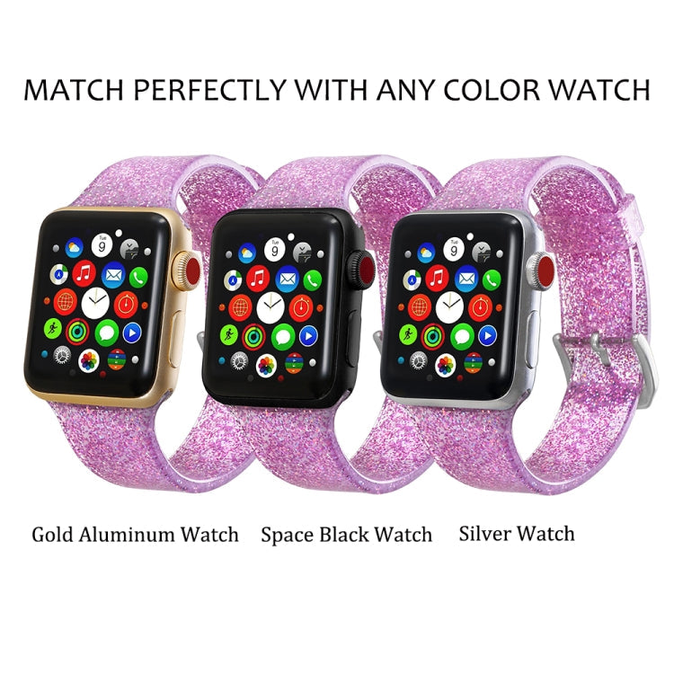 Rynx | For Apple Watch Series 7 45mm / 6 & SE & 5 & 4 44mm / 3 & 2 & 1 42mm Glitter Silicone Band (Pink)