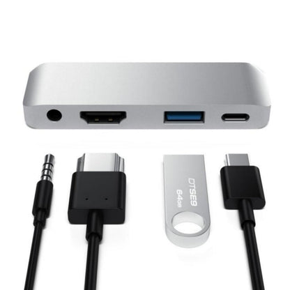 Rynx | 4 in 1 Type-C / USB-C to HDMI + AUX + USB + PD Type-C / USB-C HUB Adapter Multifunctional HD Dock