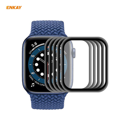 Rynx | For Apple Watch 6/5/4/SE 44mm 5PCS ENKAY Hat-Prince 0.2mm 9H surface hardness 3D explosion-proof aluminum alloy edge full-screen tempered glass screen protector
