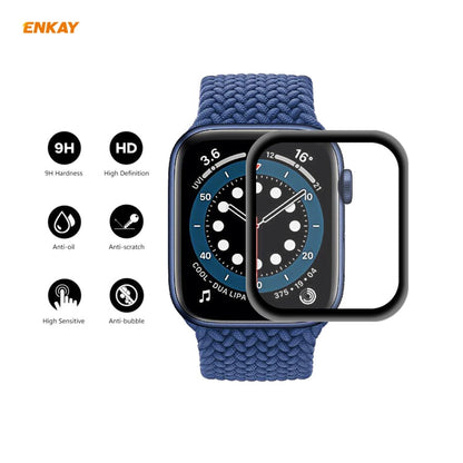 Rynx | For Apple Watch 6/5/4/SE 44mm 5PCS ENKAY Hat-Prince 0.2mm 9H surface hardness 3D explosion-proof aluminum alloy edge full-screen tempered glass screen protector