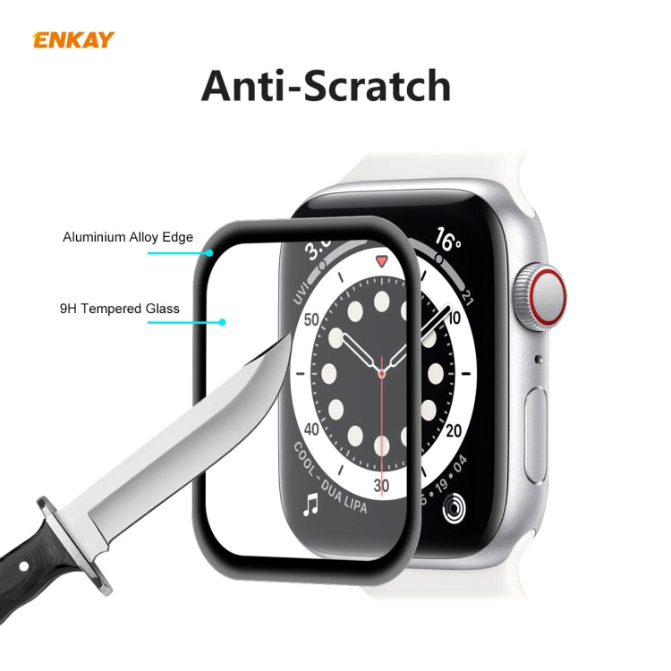 Rynx | For Apple Watch 6/5/4/SE 44mm 5PCS ENKAY Hat-Prince 0.2mm 9H surface hardness 3D explosion-proof aluminum alloy edge full-screen tempered glass screen protector