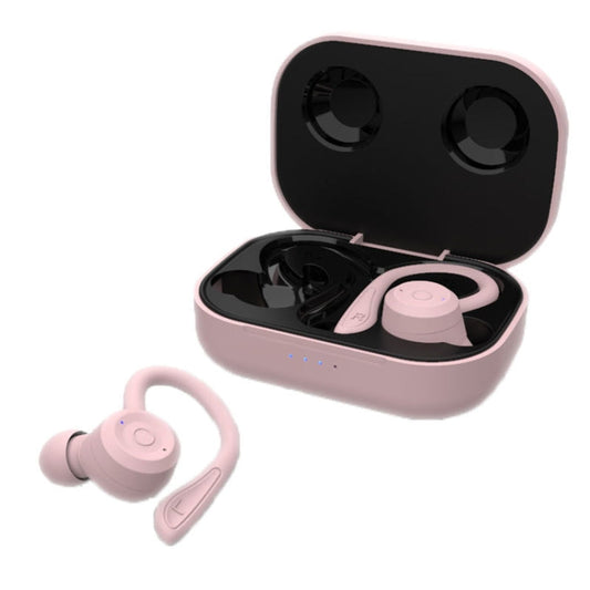 RYNX | T20 TWS Bluetooth Hooks Wireless Sports Headphones with Charging Box IPX6 Waterproof Noise-cancelling Earphones(Pink)