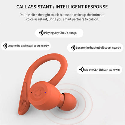RYNX | T20 TWS Bluetooth Hooks Wireless Sports Headphones with Charging Box IPX6 Waterproof Noise-cancelling Earphones(Pink)