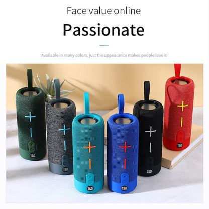RYNX | T&G TG619 Portable Bluetooth Wireless Speaker Waterproof Outdoor Bass Subwoofer Support AUX TF USB(Peacock Blue)