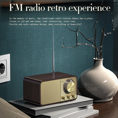 RYNX | OneDer JY-66 Wooden Wireless BT5.0 Retro Classic Speaker FM Radio Support TF / U-Disk / AUX