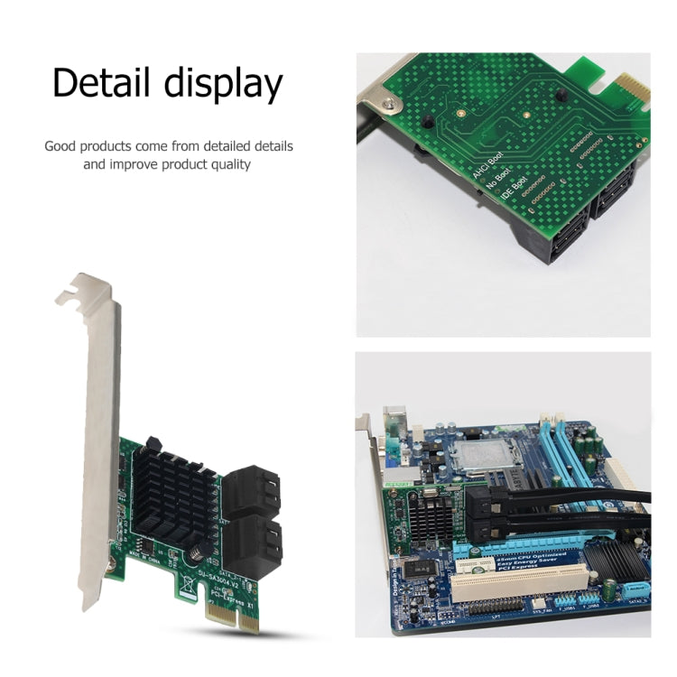 Rynx | PCI Express 4 Port PCI-E X1/X4/X8/X16 Converter PCIe to SATA Expansion Adapter