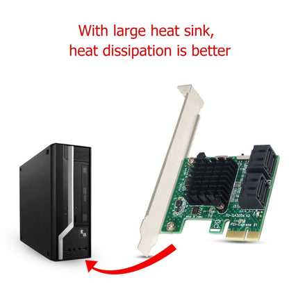 Rynx | PCI Express 4 Port PCI-E X1/X4/X8/X16 Converter PCIe to SATA Expansion Adapter