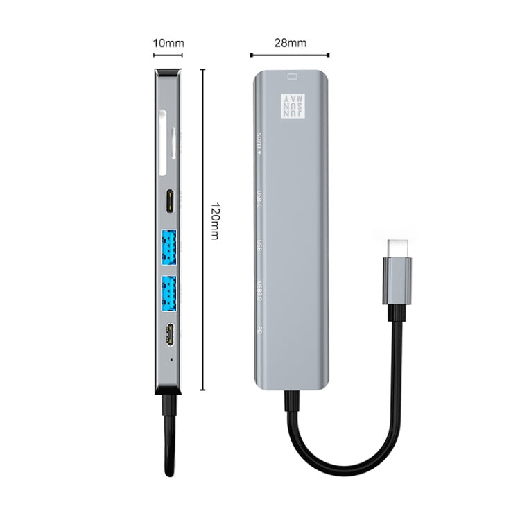 Rynx | JUNSUNMAY 7 in 1 Type-C to 4K HDMI Docking Station Adapter PD Fast Charging Hub SD/TF Card Reader