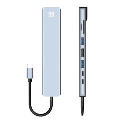 Rynx | JUNSUNMAY 8 in 1 Type-C to 4K HDMI / Ethernet Docking Station Adapter PD Fast Charging Hub SD/TF Card Reader