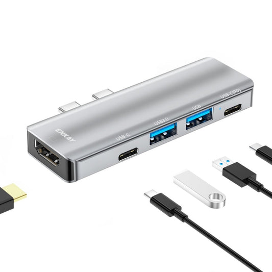 Rynx | ENKAY Hat-Prince 5 in 2 Hub Type-C to 4K HDMI / USB 3.0 Docking Station Adapter