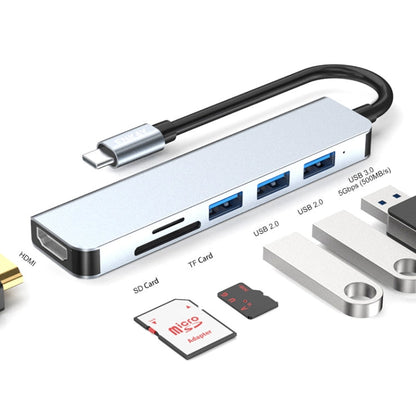 Rynx | ENKAY Hat-Prince 6 in 1 Type-C to 4K HDMI Docking Station Adapter USB-C Hub SD/TF Card Reader