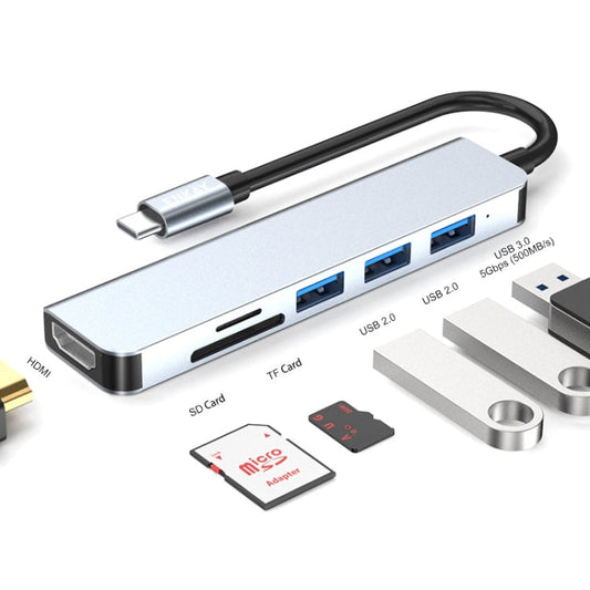 Rynx | ENKAY Hat-Prince 6 in 1 Type-C to 4K HDMI Docking Station Adapter USB-C Hub SD/TF Card Reader