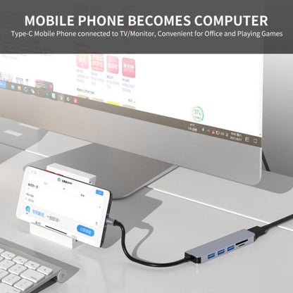 Rynx | ENKAY Hat-Prince 6 in 1 Type-C to 4K HDMI Docking Station Adapter USB-C Hub SD/TF Card Reader