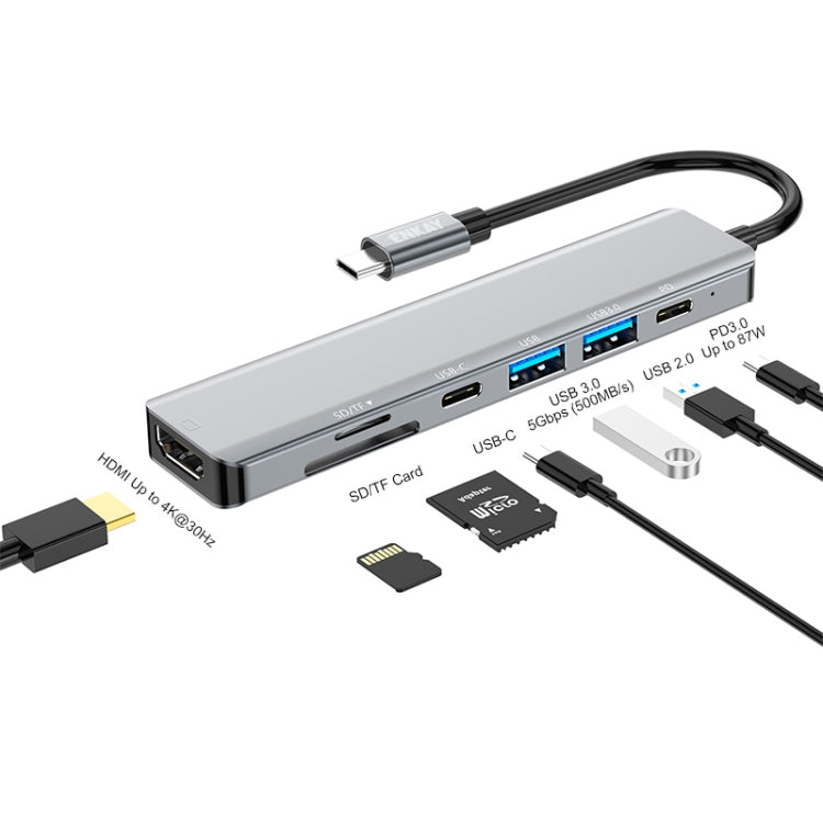 Rynx | ENKAY Hat-Prince 7 in 1 Type-C to 4K HDMI Docking Station Adapter PD Fast Charging Hub