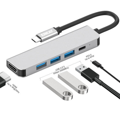 Rynx | ENKAY Hat-Prince 5 in 1 Type-C Hub 4K HDMI Converter Docking Station USB 3.0 Adapter