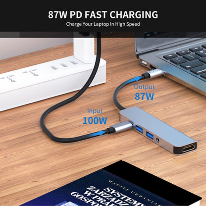 Rynx | ENKAY Hat-Prince 5 in 1 Type-C Hub 4K HDMI Converter Docking Station 3.5mm Audio Jack Adapter