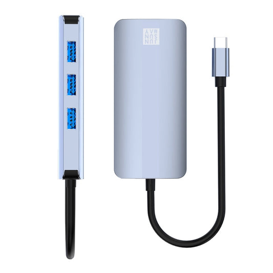 Rynx | JUNSUNMAY 6 in 1 Type-C to 4K HDMI + 1000M RJ45 Ethernet Hub Docking Station Adapter