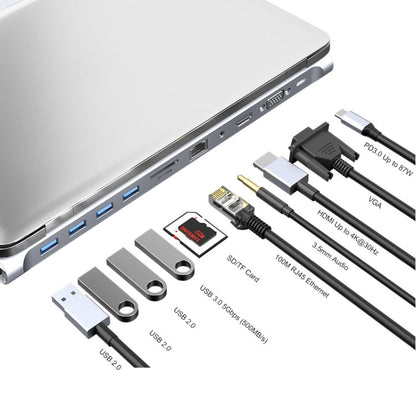 Rynx | JUNSUNMAY 11 in 1 Multifunctional USB C Hub Docking Station Adapter SD/TF Card Reader