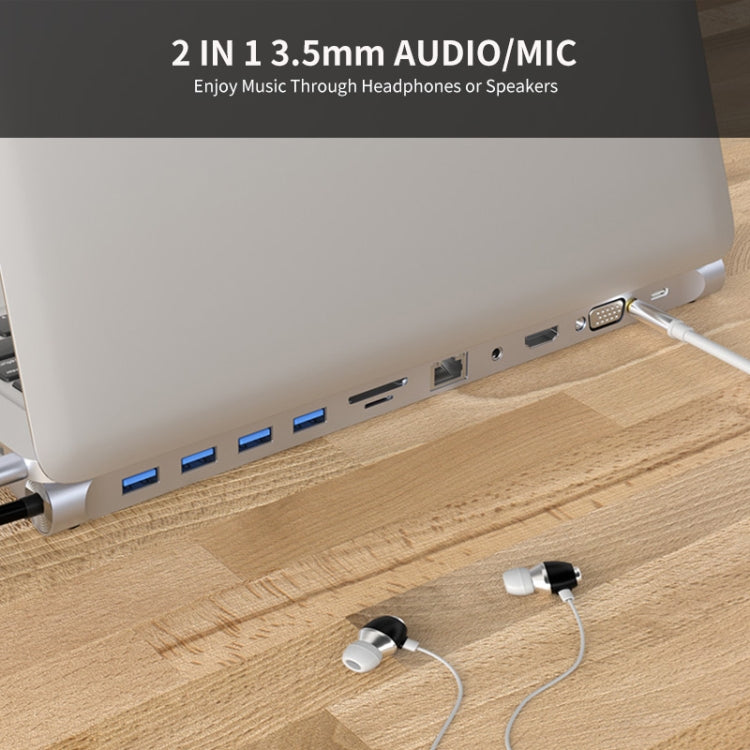 Rynx | JUNSUNMAY 11 in 1 Multifunctional USB C Hub Docking Station Adapter SD/TF Card Reader