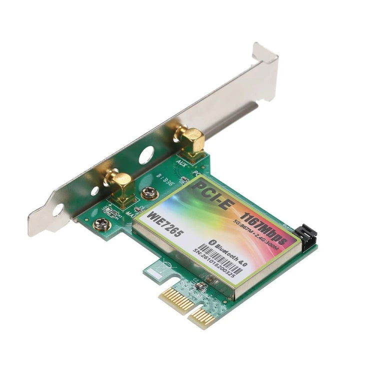 Rynx | WIE7265 Dual Band 802.11ac 1167Mbps PCI-e WiFi Adapter + Bluetooth 4.2 WLAN Network Card