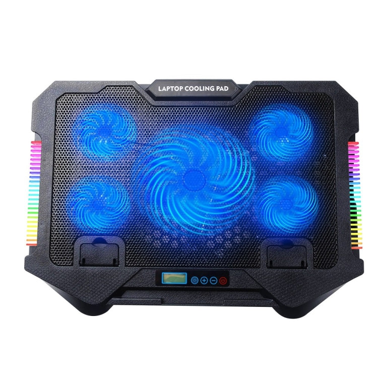 Rynx | S500 Adjustable Height 5 Quiet Fans RGB Gaming Laptop Cooling Pad with Phone Holder