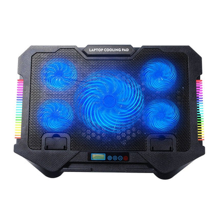 Rynx | S500 Adjustable Height 5 Quiet Fans RGB Gaming Laptop Cooling Pad with Phone Holder