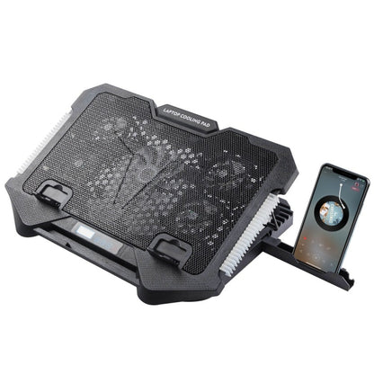 Rynx | S500 Adjustable Height 5 Quiet Fans RGB Gaming Laptop Cooling Pad with Phone Holder