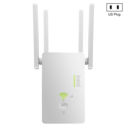 Rynx | U6 5Ghz Wireless WiFi Repeater 1200Mbps Router Wifi Booster 2.4G Long Range Extender (US Plug)