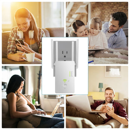 Rynx | U6 5Ghz Wireless WiFi Repeater 1200Mbps Router Wifi Booster 2.4G Long Range Extender (US Plug)
