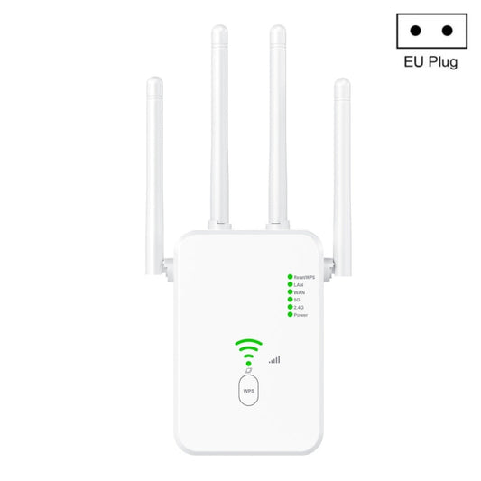Rynx | U10 1200Mbps Signal Booster WiFi Repeater WiFi Antenna Dual Band 5G Wireless Signal Repeater (EU Plug)