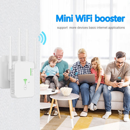Rynx | U10 1200Mbps Signal Booster WiFi Extender WiFi Antenna Dual Band 5G Wireless Signal Repeater (US Plug)