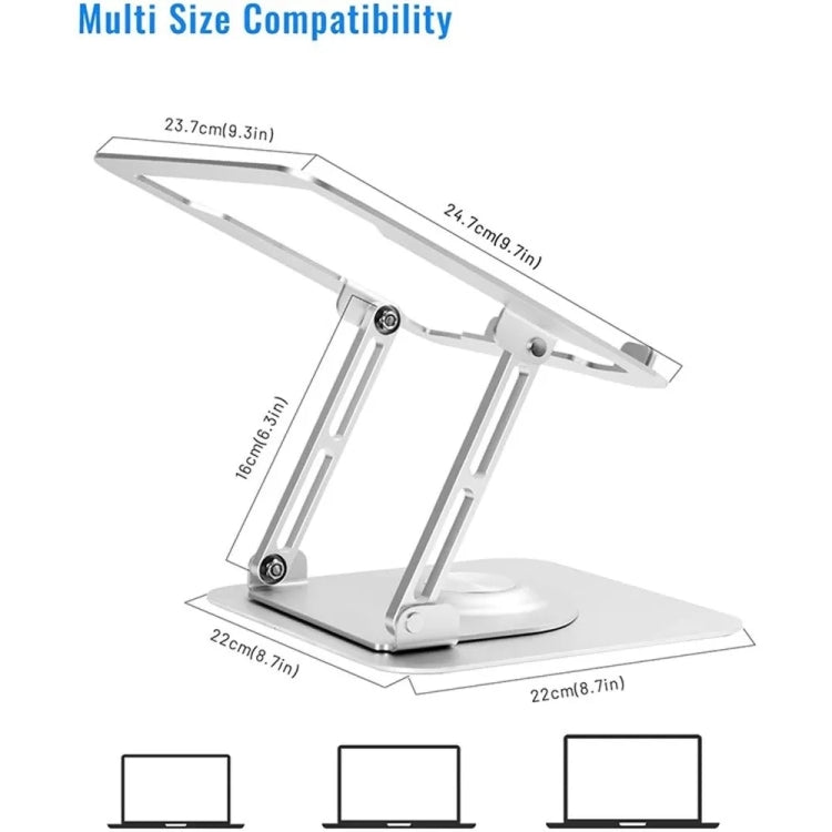 Rynx | D147 Foldable 360-Degree Rotatable Laptop Lifting Bridge Aluminum Alloy Notebook Desktop Stand (Gray)