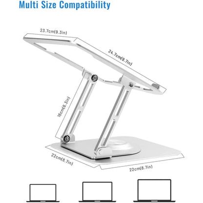 Rynx | D147 Foldable 360-Degree Rotatable Laptop Lifting Bridge Aluminum Alloy Notebook Desktop Stand (Gray)