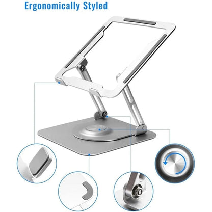 Rynx | D147 Foldable 360-Degree Rotatable Laptop Lifting Bridge Aluminum Alloy Notebook Desktop Stand (Gray)