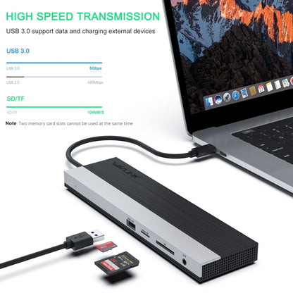 Rynx | Wavlink UMD03 Triple Display Adapter Type-C Hub 12 in 1 Docking Station