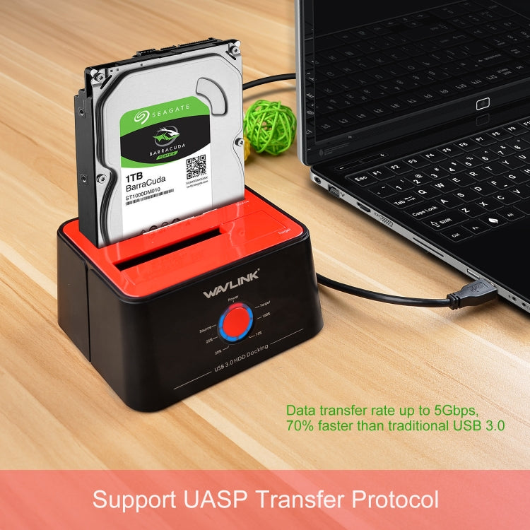 Rynx | Wavlink ST334U SSD Dual Bay External Hard Drive Docking Station USB 3.0 to SATA I/II/III (EU Plug)