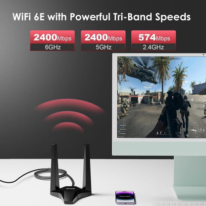 Rynx | WAVLINK WN675X3-PCIE Tri-Band 5400Mbps WiFi 6E PCIe Wireless Adapter BT 5.3 Network Card