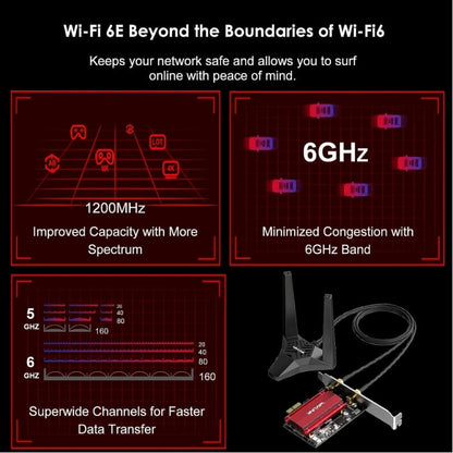 Rynx | WAVLINK WN675X3-PCIE Tri-Band 5400Mbps WiFi 6E PCIe Wireless Adapter BT 5.3 Network Card