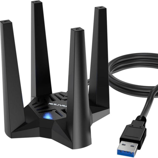 Rynx | WAVLINK WN693X1 with 4x3dBi high-gain antenna magnetic base AX1800 dual-band USB WiFi 6 adapter