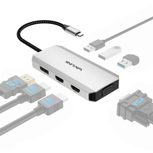 Rynx | WAVLINK UMD304 Converter USB-C to Dual HD 4K 60Hz HUB 7-in-1 Laptop Docking Station