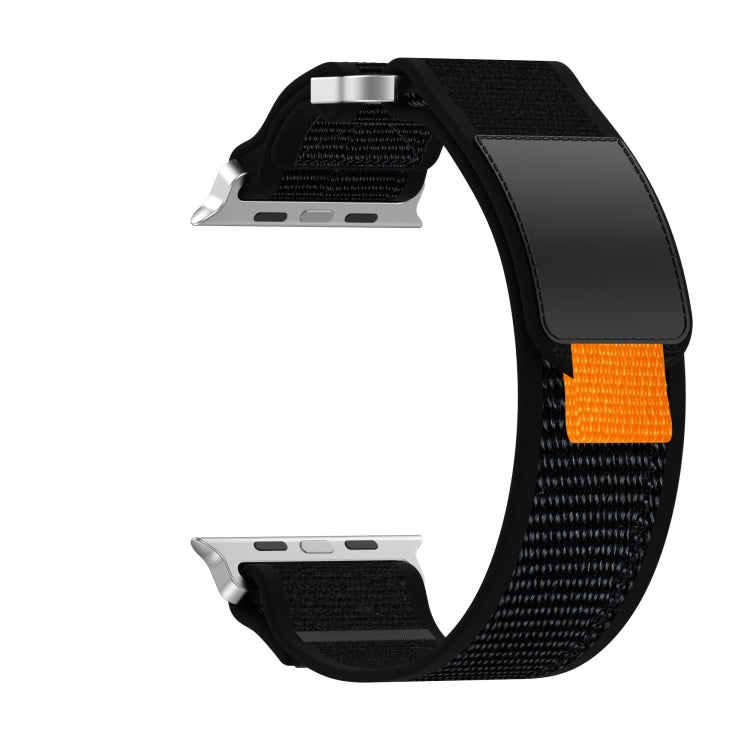 Rynx | For Apple Watch Series 9 45 mm Double Velcro Fastening Quick Nylon Watch Strap (Black)