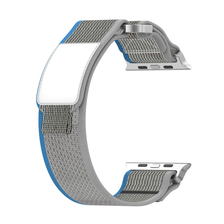 Rynx | For Apple Watch Series 9 45mm Double Velcro Fastening Quick Nylon Watch Band (Blue+Gray)