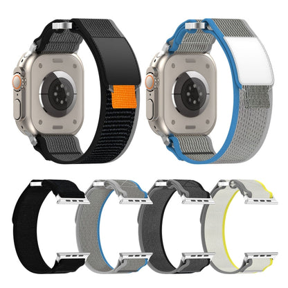Rynx | For Apple Watch Series 9 45 mm Double Velcro Fastening Quick Nylon Watch Strap (Black)
