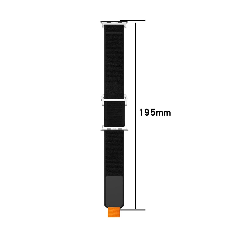 Rynx | For Apple Watch Series 9 45 mm Double Velcro Fastening Quick Nylon Watch Strap (Black)