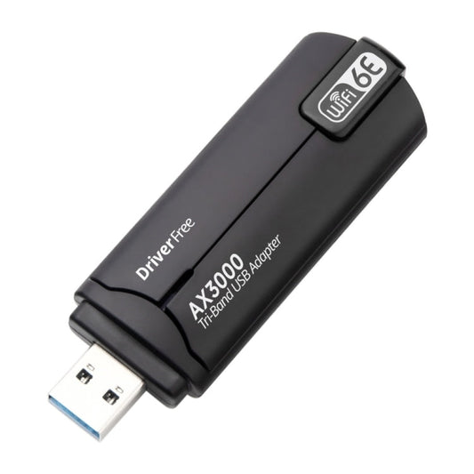 Rynx | WD-AX3000 For Desktop PC WiFi Receiver USB 3.0 WiFi6 Driverless Wireless Network Card (Black)