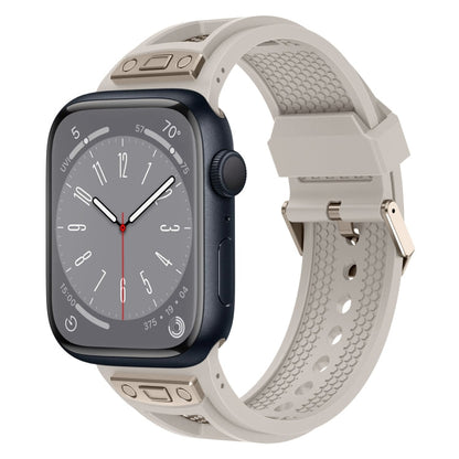 Rynx | For Apple Watch Series 8 45mm Breathable Stainless Steel Mesh TPU Watch Band (Starlight Titan)