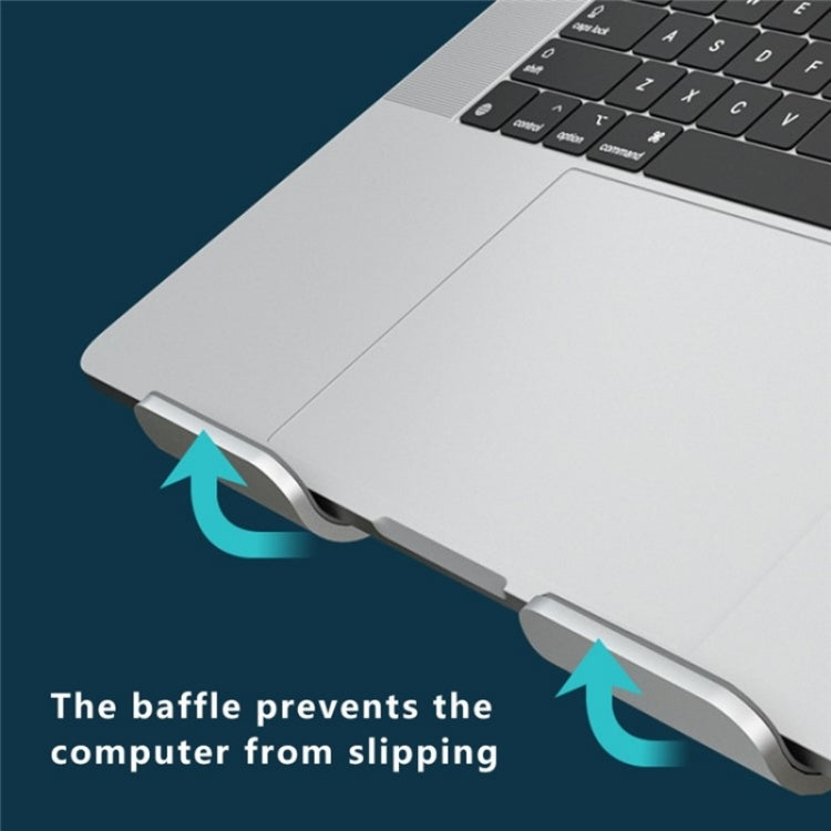 Rynx | AS010-BMW Aluminum Alloy Laptop Computer Riser Desktop Laptop Stand Holder (Gray)